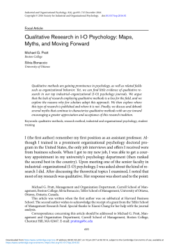 Qualitative Research in IO Psychology