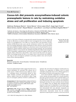 Cocoarich diet prevents azoxymethaneinduced colonic
