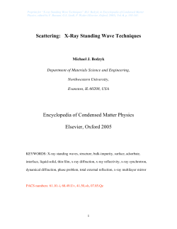 Scattering: X-Ray Standing Wave Techniques