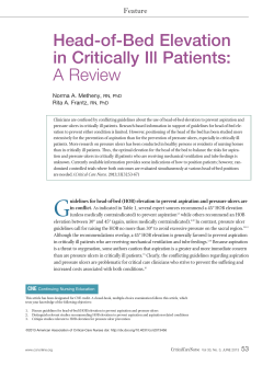 Head-of-Bed Elevation in Critically Ill Patients: A Review