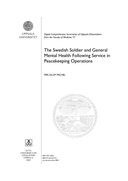 The Swedish Soldier and General Mental Health Following Service