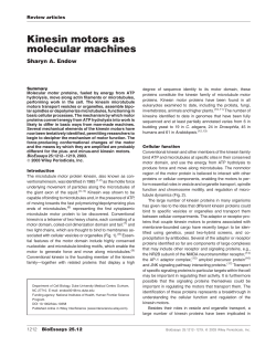 Kinesin motors as molecular machines - Duke CS