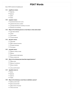 Printable Quiz: PSAT Words
