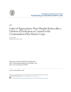 Letter of Appreciation - Scholarship @ GEORGETOWN LAW