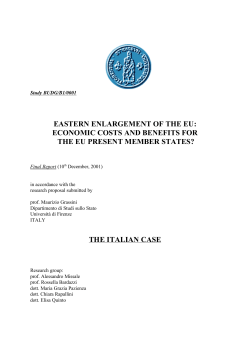 EASTERN ENLARGEMENT OF THE EU: ECONOMIC COSTS AND BENEFITS FOR THE
