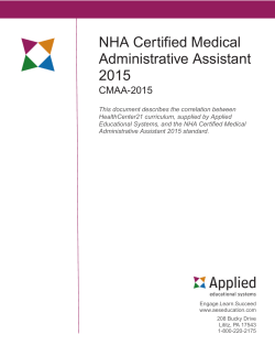 NHA Certified Medical Administrative Assistant 2015