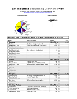 Colorado Trail gear list