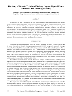 The Study of How the Training of Walking Impacts Physical