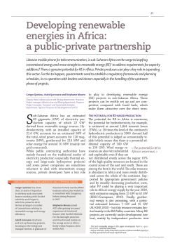 Developing renewable energies in Africa: a public
