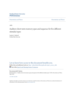 Auditory short-term memory span and sequence for