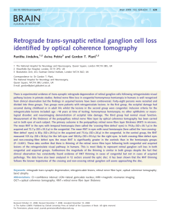 Retrograde trans-synaptic retinal ganglion cell loss identified