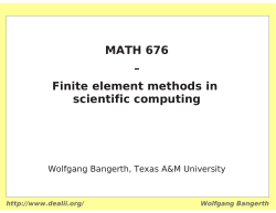 MATH 676 &ndash; Finite element methods in scientific computing