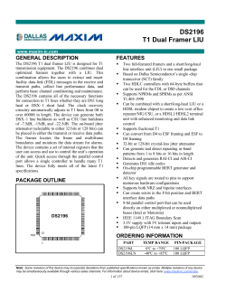 DS2196 T1 Dual Framer LIU - Maxim Part Number Search