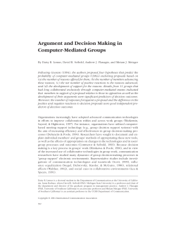 Argument and Decision Making in Computer