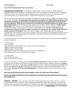 First Baseball Memo May 9, 2014 Dear Athletic Director, Baseball