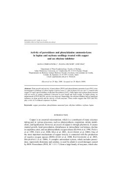 Activity of peroxidases and phenylalanine ammonia