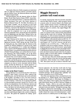 Maggie Bryant`s Private Toll Road Scam