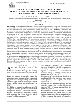 impact of onshore oil drilling works on musculoskeletal system and