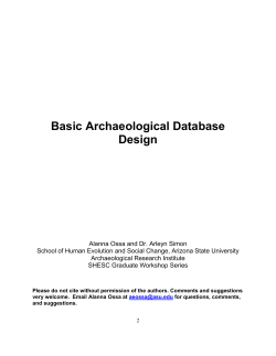 Basic Archaeological Database Design