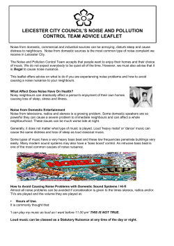 Advice for controlling noise [pdf &ndash; 211 Kb]