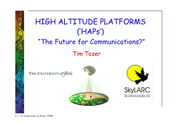 High Altitude Platforms - Overview Presentation