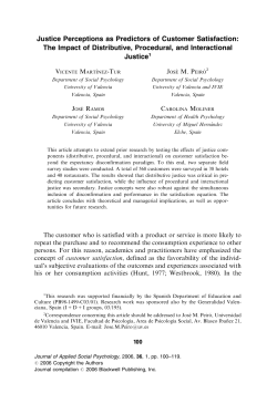 Justice Perceptions as Predictors of Customer Satisfaction: The