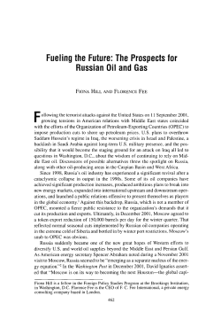 The Prospects for Russian Oil and Gas