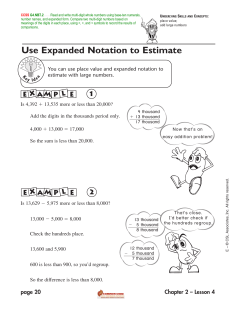Use Expanded Notation to Estimate