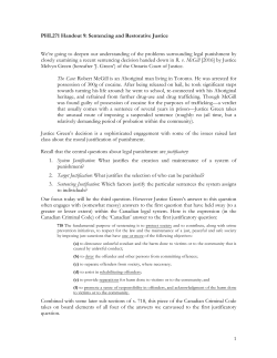 Sentencing and Restorative Justice - Dominic Alford