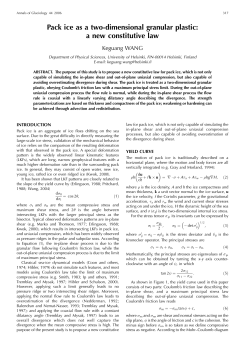 Pack ice as a two-dimensional granular plastic