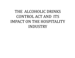 the alcoholic drinks control act and its impact on the