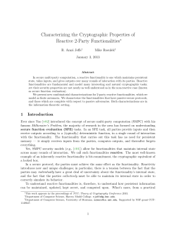 Characterizing the Cryptographic Properties of Reactive 2