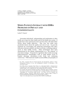 when patients interact with ehrs: problems of privacy and