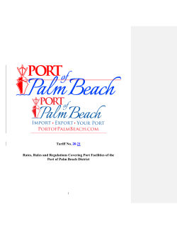 Tariff - Port of Palm Beach