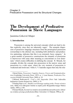 The Development of Predicative Possession in Slavic Languages