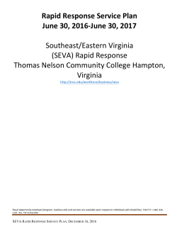 SEVA Rapid Response Service and Work Plan