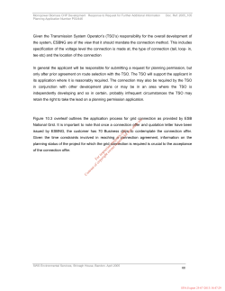 Given the Transmission System Operator`s (TSO`s) responsibility for