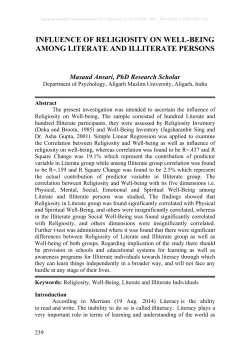 influence of religiosity on well-being among literate and illiterate