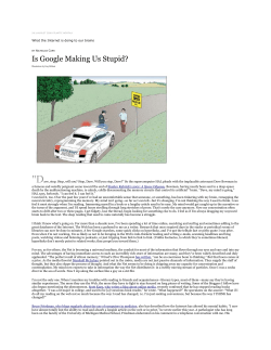 Is Google Making Us Stupid?