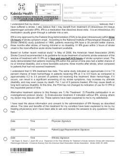 Intravenous Tissue Plasminogen Activator for Stroke 3