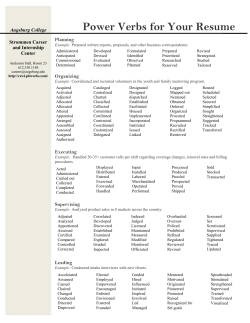 Power Verbs for Your Resume