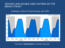 seiches and double high waters in the menai strait