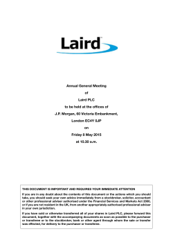 Annual General Meeting of Laird PLC to be held at the offices of J.P.