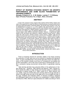effect of rearing stocking density on growth performance and some