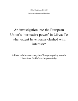 An investigation into the European Union`s `normative power` in Libya