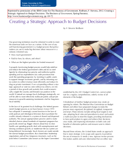 Creating a Strategic Approach to Budget Decisions