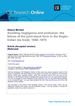 Avoiding negligence and profusion: the failure of the joint