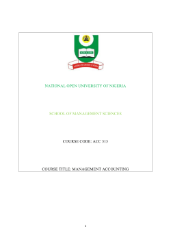 management accounting - National Open University of Nigeria