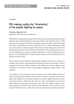 PBI: making visible the &ldquo;intrahistory&rdquo; of the people