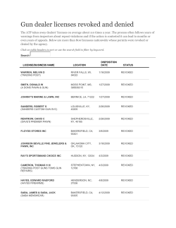 Gun dealer licenses revoked and denied